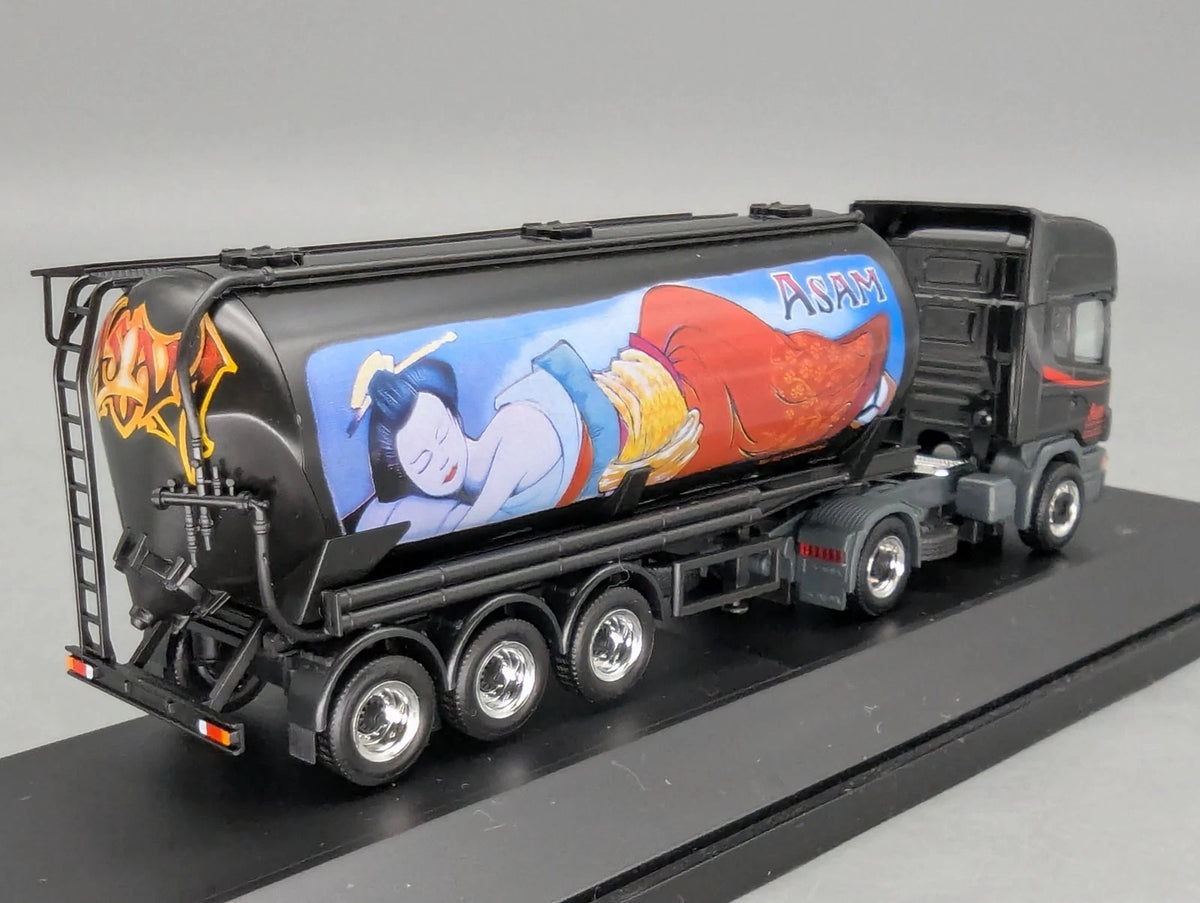 Lkw Modell 1:87 Herpa Edition 8 Scania Silo Sattelzug ASAM Transporte Vitrine
