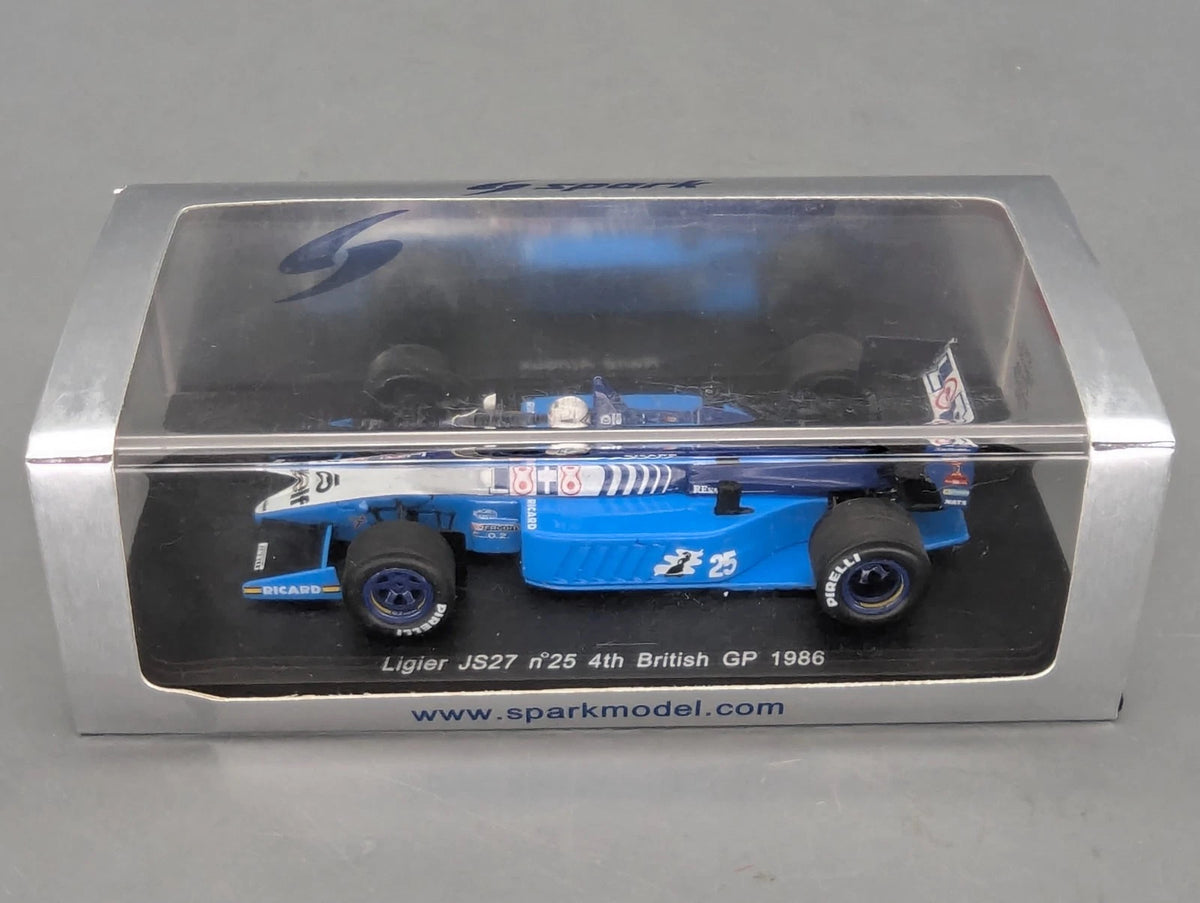 Modellautos 1:43 Spark S3971 Ligier JS27 GB GP 1986 #25 Rene Arnoux mit OVP