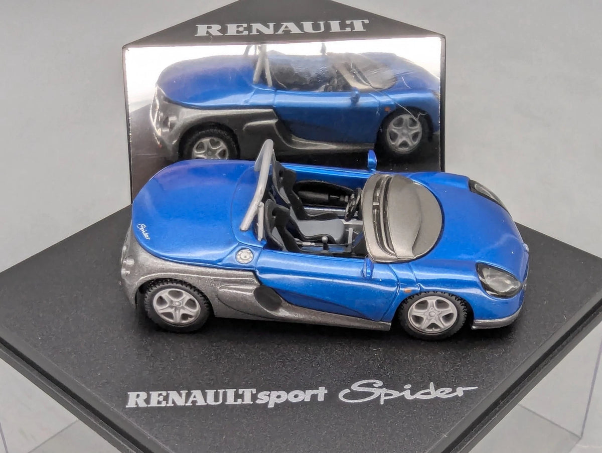 Modellautos 1:43 Vitesse Renault Sport Spider Blau mit Vitrine