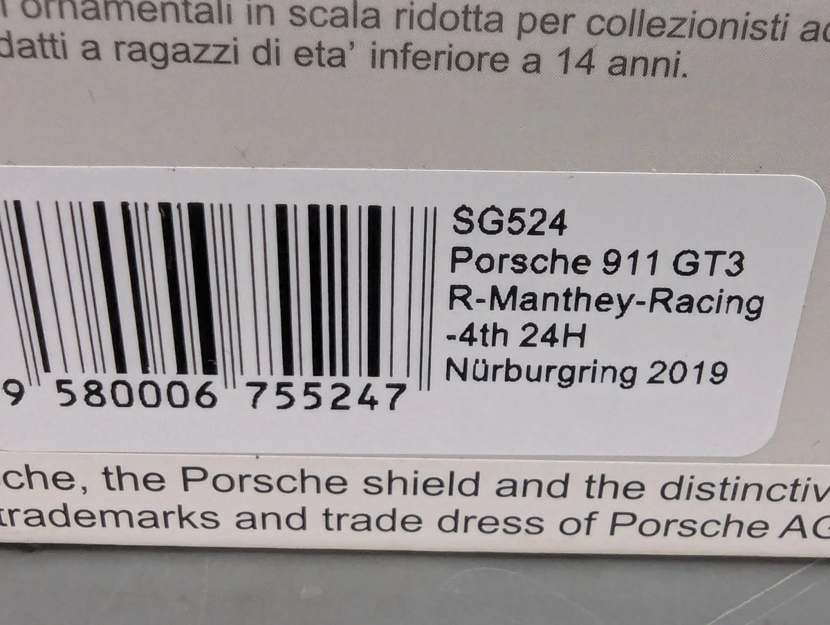 Modellautos 1:43 Spark SG524 Porsche 911 GT3 R 24H Nürburgring 2019 #12 OVP