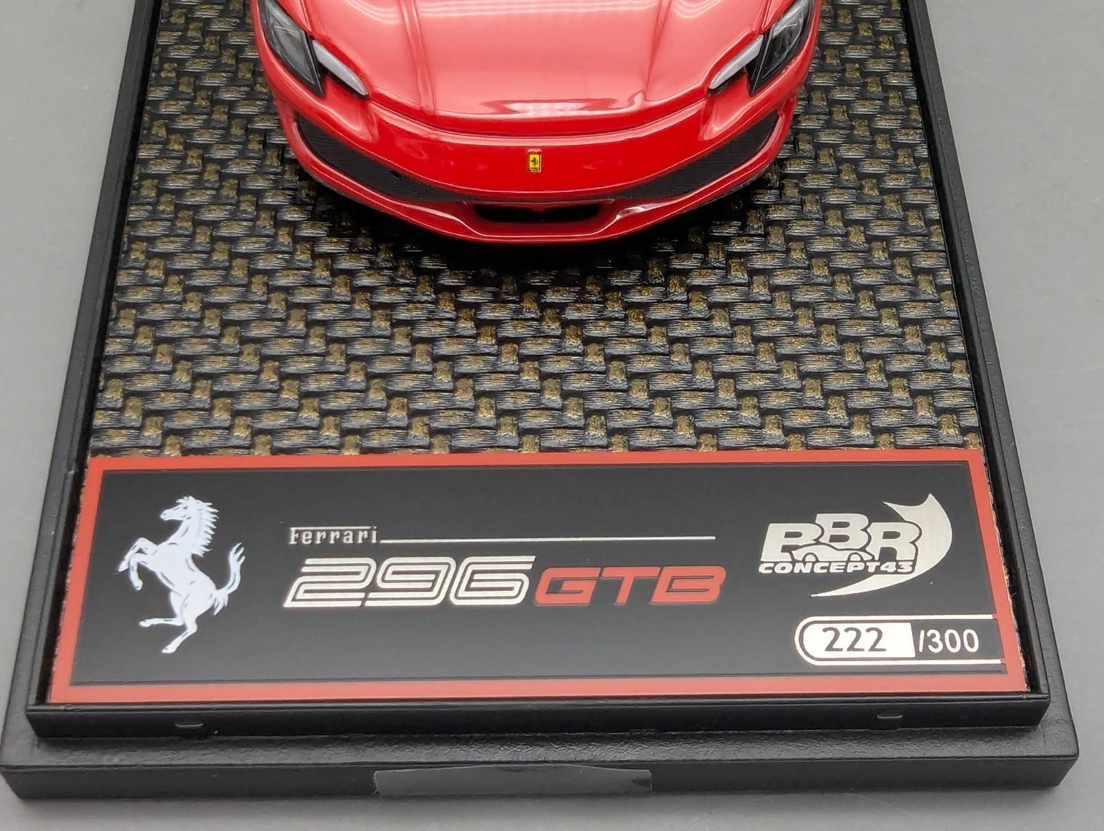 Modellautos 1:43 BBR Concept43 Ferrari 296 GTB Rosso Corsa 322 Ltd 222/300 OVP