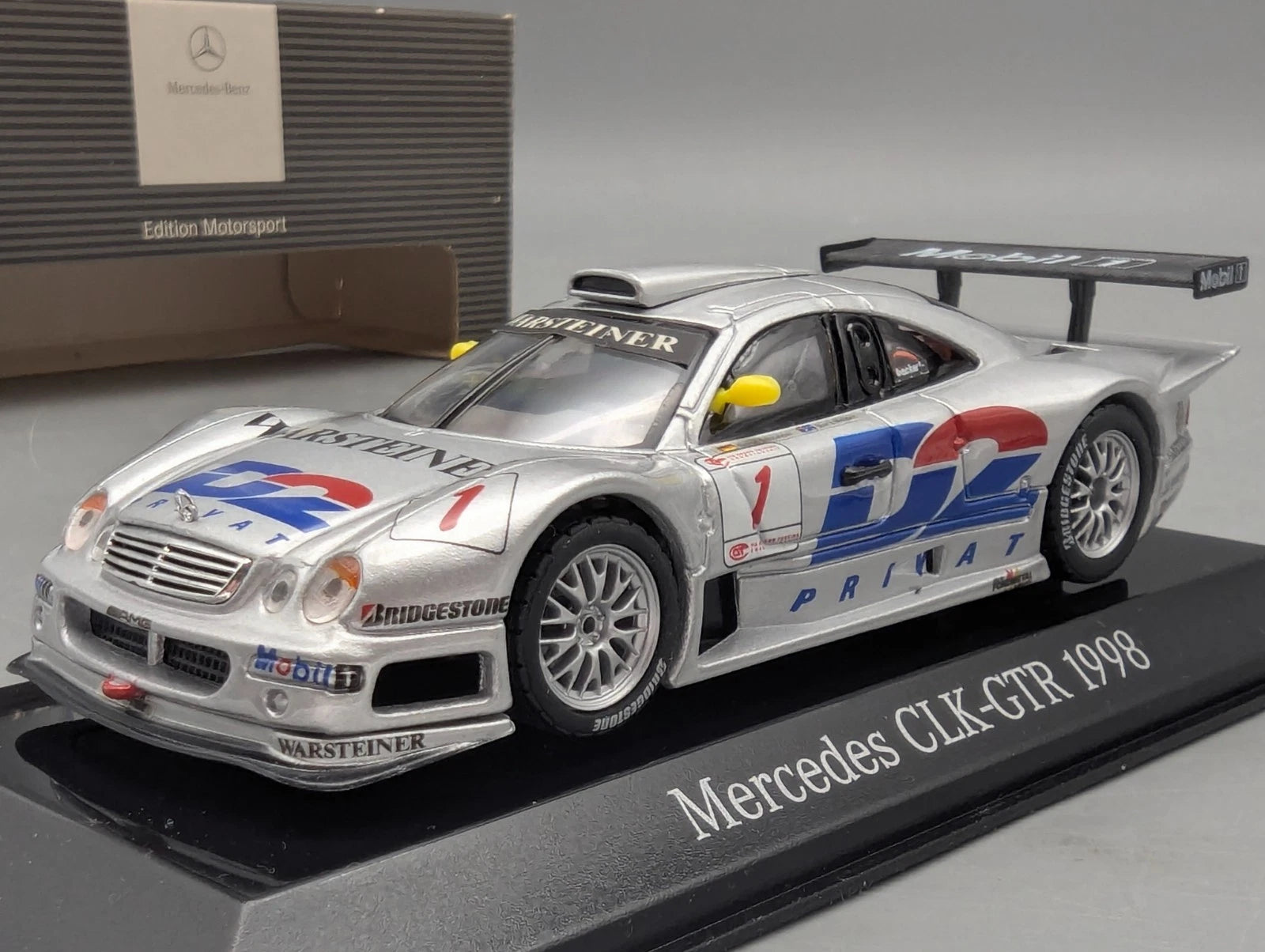 Modellautos 1:43 Maisto Mercedes Benz CLK-GTR 1998 #1 mit  Dealer OVP