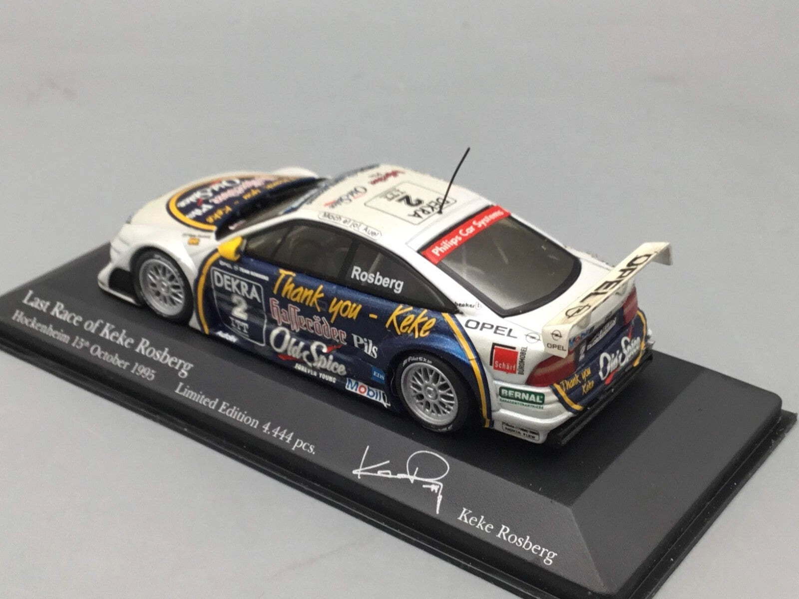 Modellautos 1:43 Minichamps Opel Calibra Bye Bye Keke Rosberg #2 1995 OVP