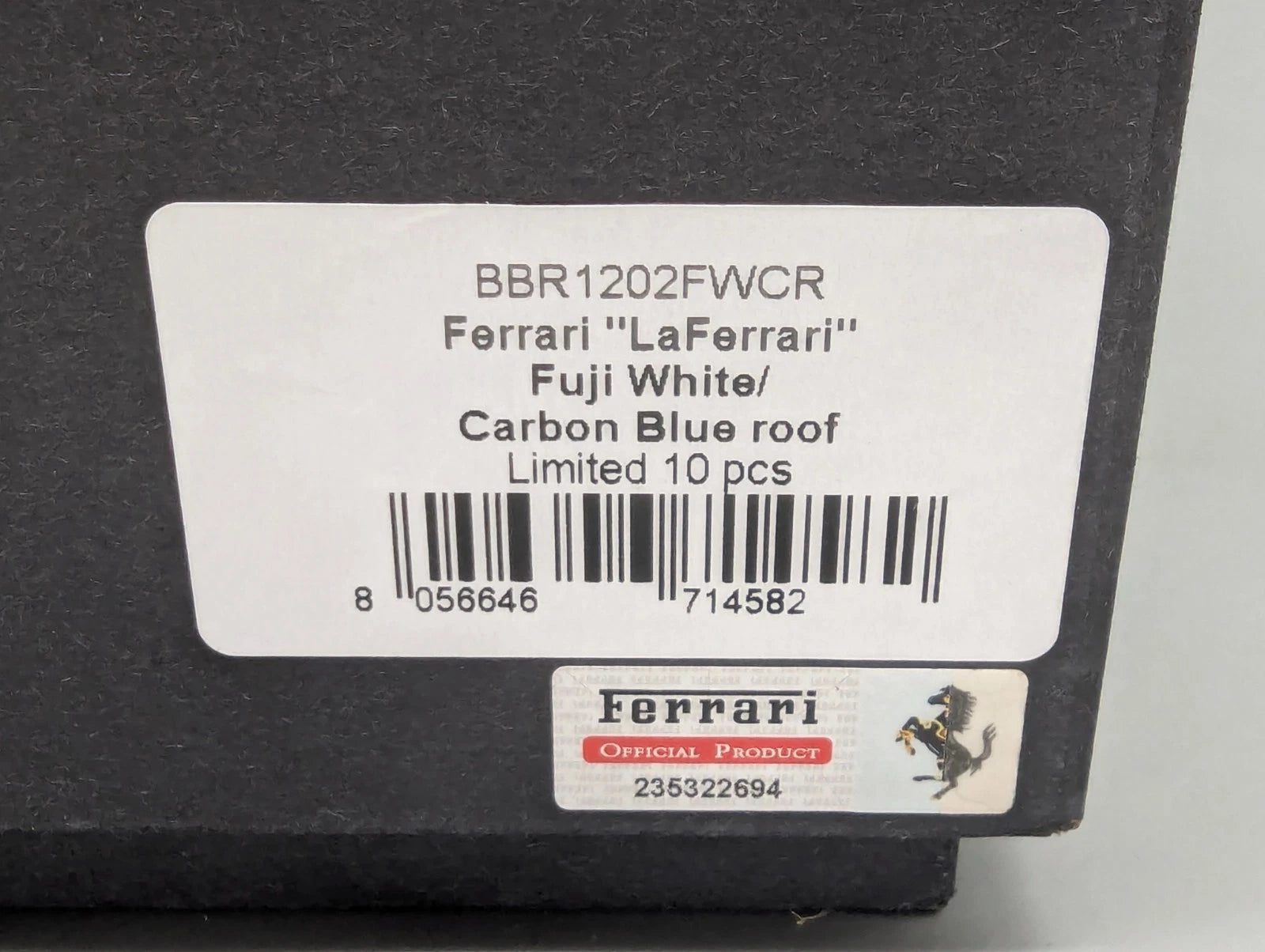 Modellautos 1:12 BBR Ferrari LaFerrari Fuli White / Blue Carbon Ltd 07/10 OVP