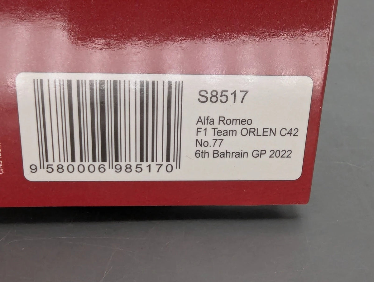 Modellautos 1:43 Spark S8517 Alfa Romeo F1 Orlen C42 Bahrain 2022 #77 Bottas OVP