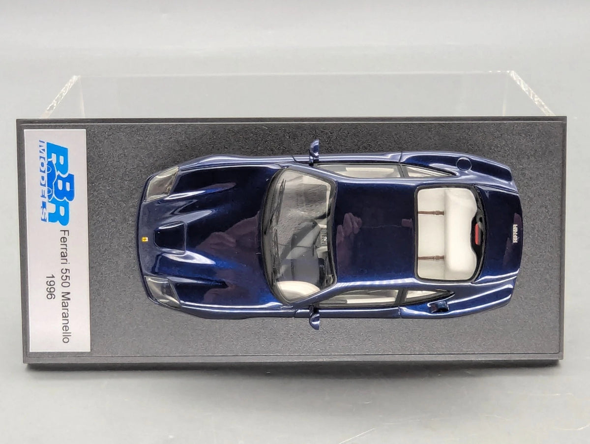 Modellautos 1:43 BBR Ferrari 550 Maranello 1996 Blau Met. mit Vitrine + OVP