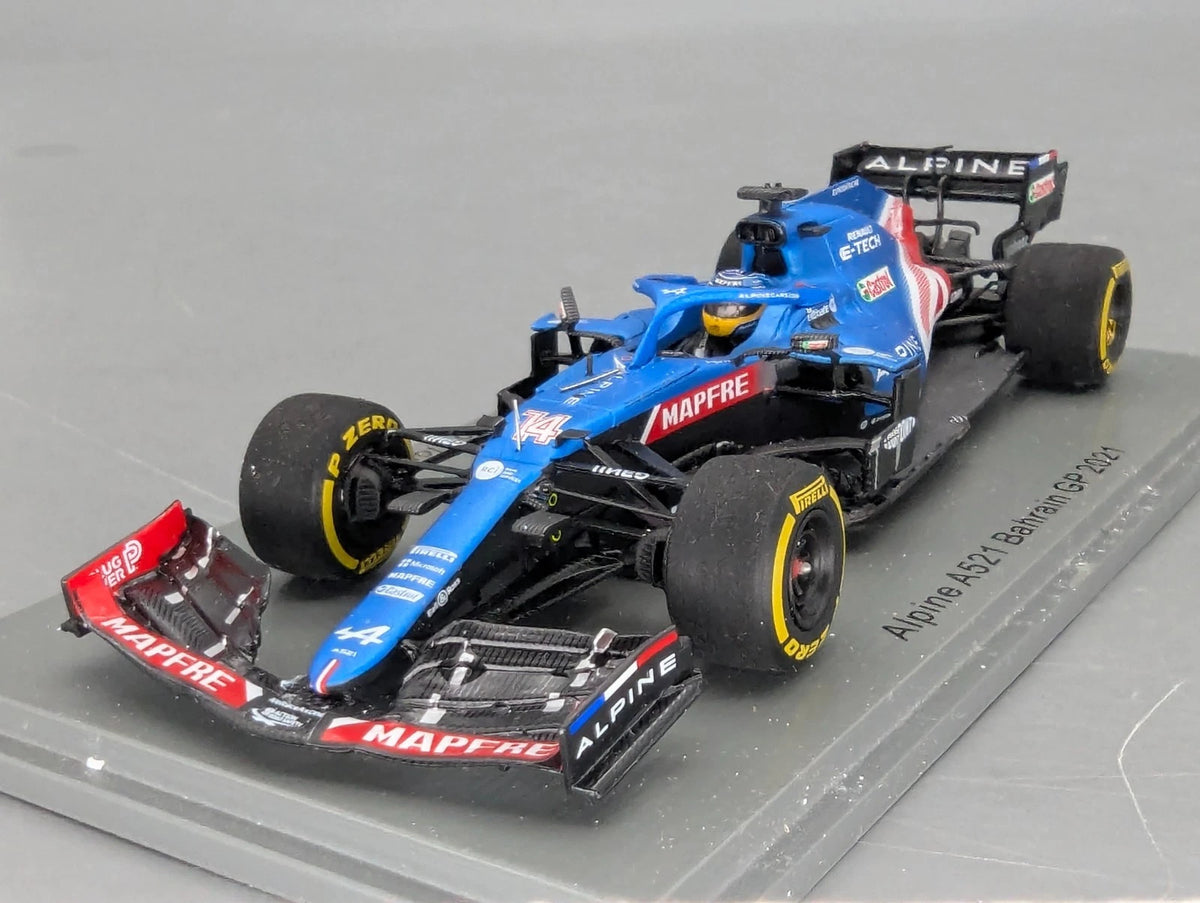 Modellautos 1:43 Spark S7664 Alpine A521 Bahrain GP 2021 #14 F. Alonso OVP