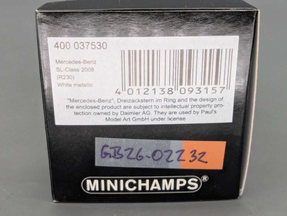 Modellautos 1:43 Minichamps Mercedes Benz SL Klasse 2008 R230 Diamantweiss OVP