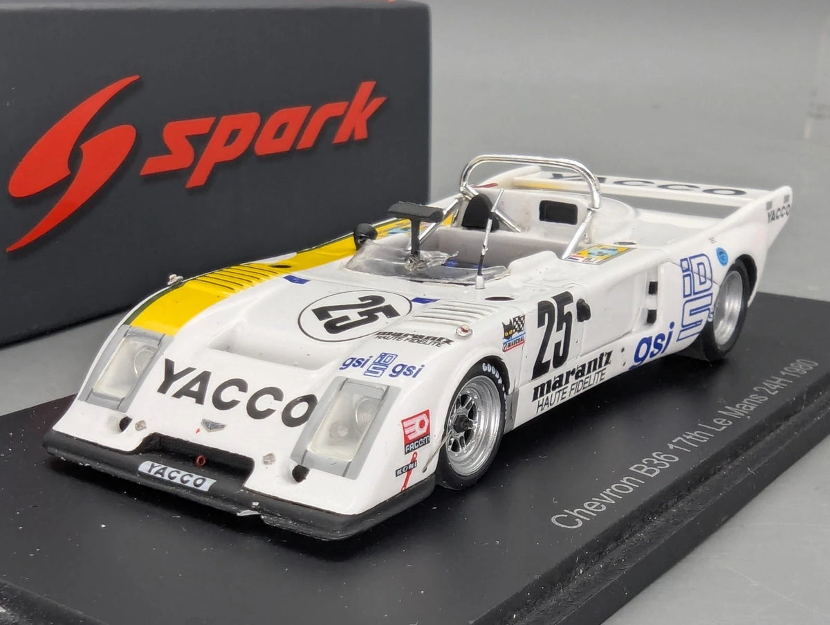Modellautos 1:43 Spark S9420 Chevron B36 24h Le Mans 1980 #25 mit OVP