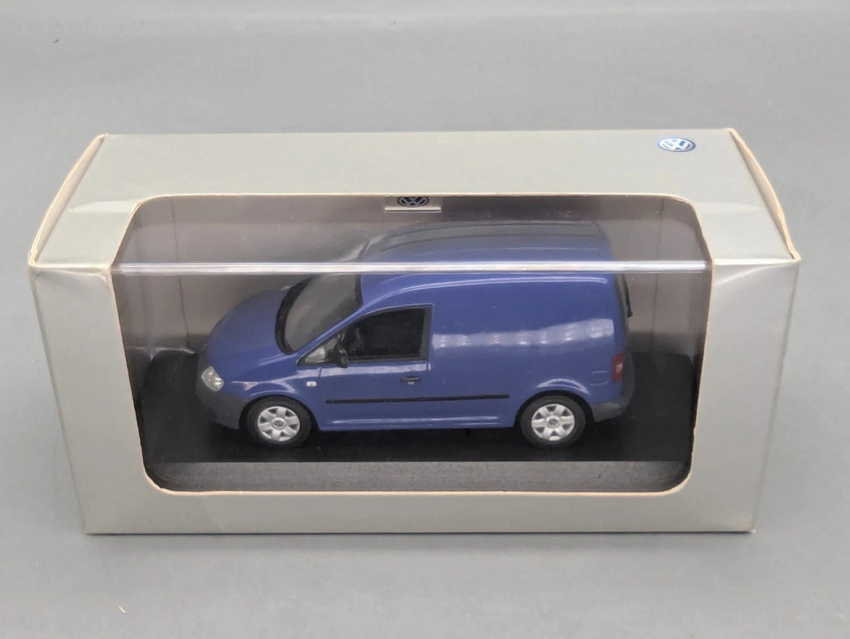 Modellautos 1:43 Minichamps Volkswagen VW Caddy Blau mit Dealer OVP