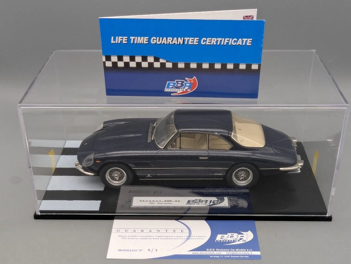 Modellautos 1:18 BBR Ferrari 400 SA 1962 Blau RAIN / DIRTY VERSION Ltd 07/07 OVP