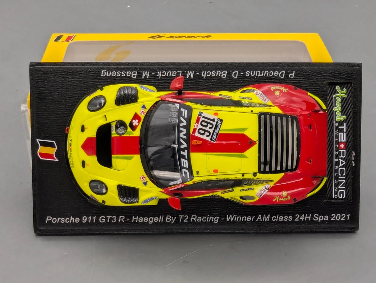 Modellautos 1:43 Spark SB456 Porsche 911 GT3 R WINNER AM 24h Spa 2021  #166 OVP