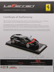 Modellautos 1:12 Amalgam Ferrari La Ferrari Ltd #01/10 Schwarz Zertifikat OVP