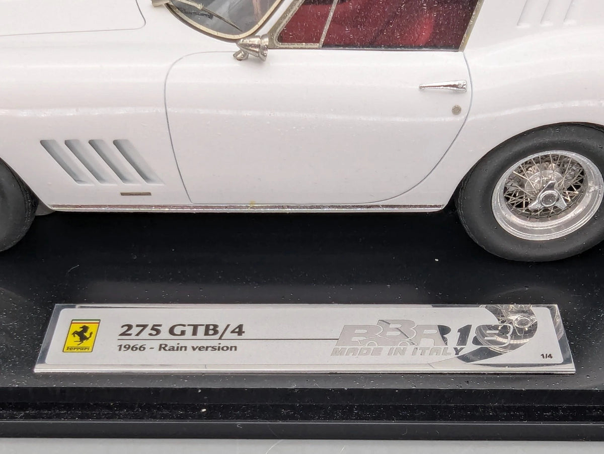 Modellautos 1:18 BBR Ferrari 275 GTB/4 1966 Weiß Rain Version 01/04 mit  OVP
