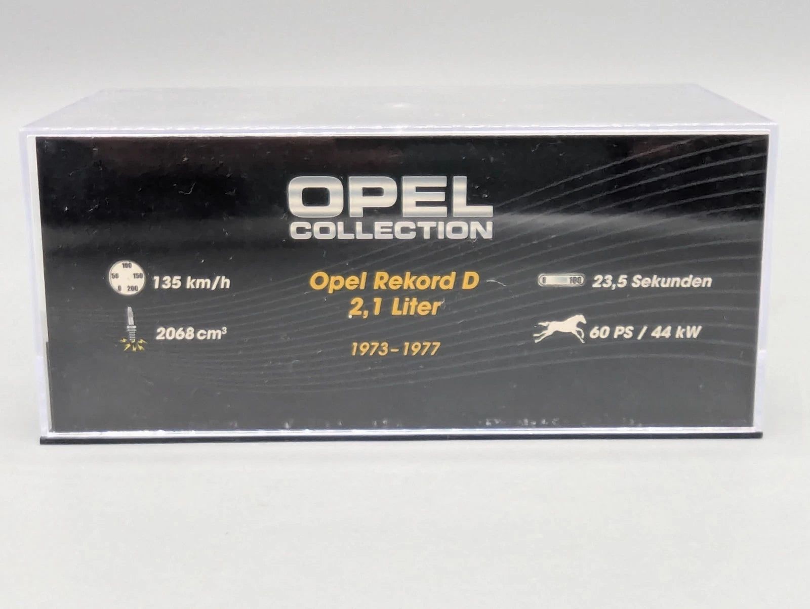 Modellautos 1:43 Ixo für Eaglemoss Opel Collection Rekord D 2,1 Liter Vitrine