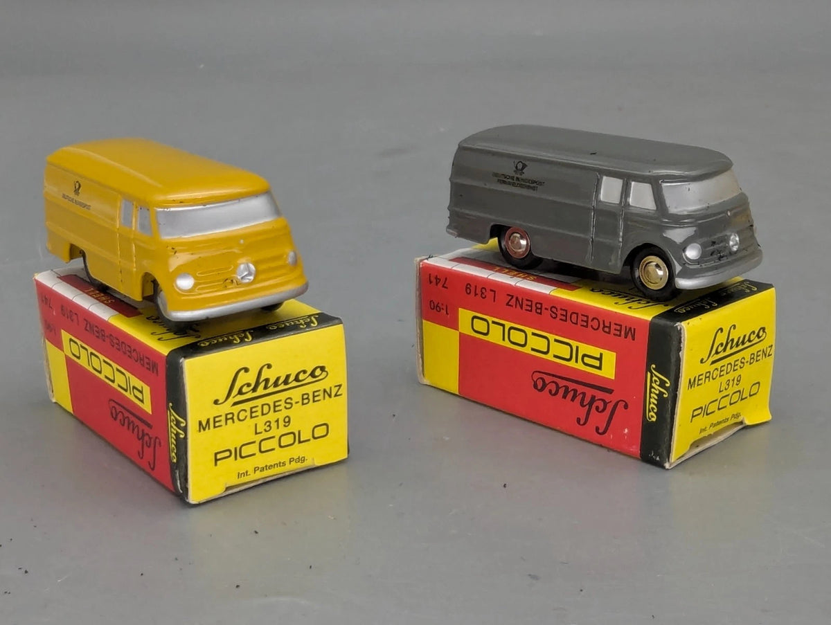 Modellautos 1:90 Schuco Piccolo-Set Dt. Post Mercedes Benz L 319 2-teilig OVP