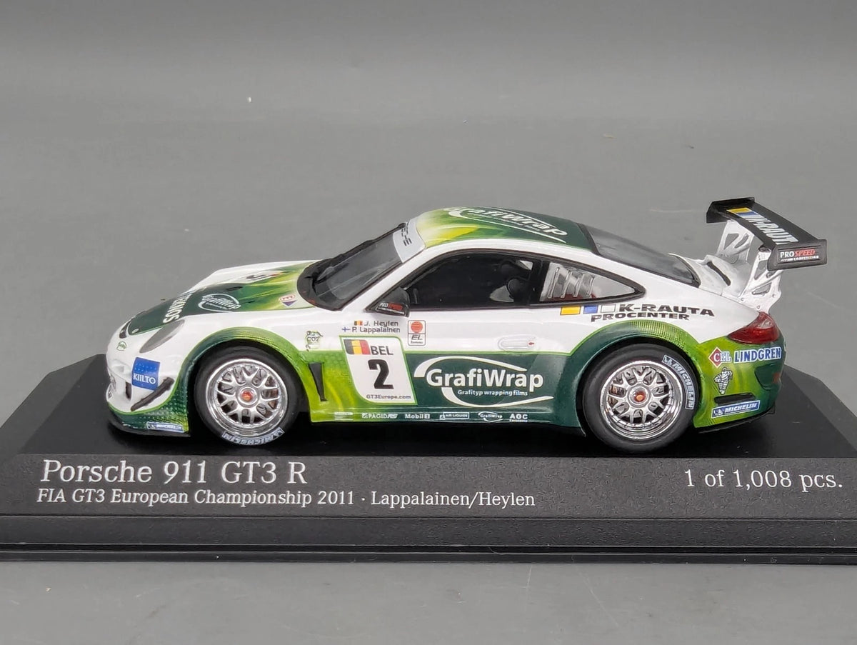 Modellautos 1:43 Minichamps Porsche 911 GT3 R FIA EU-Championship 2011 #2 OVP