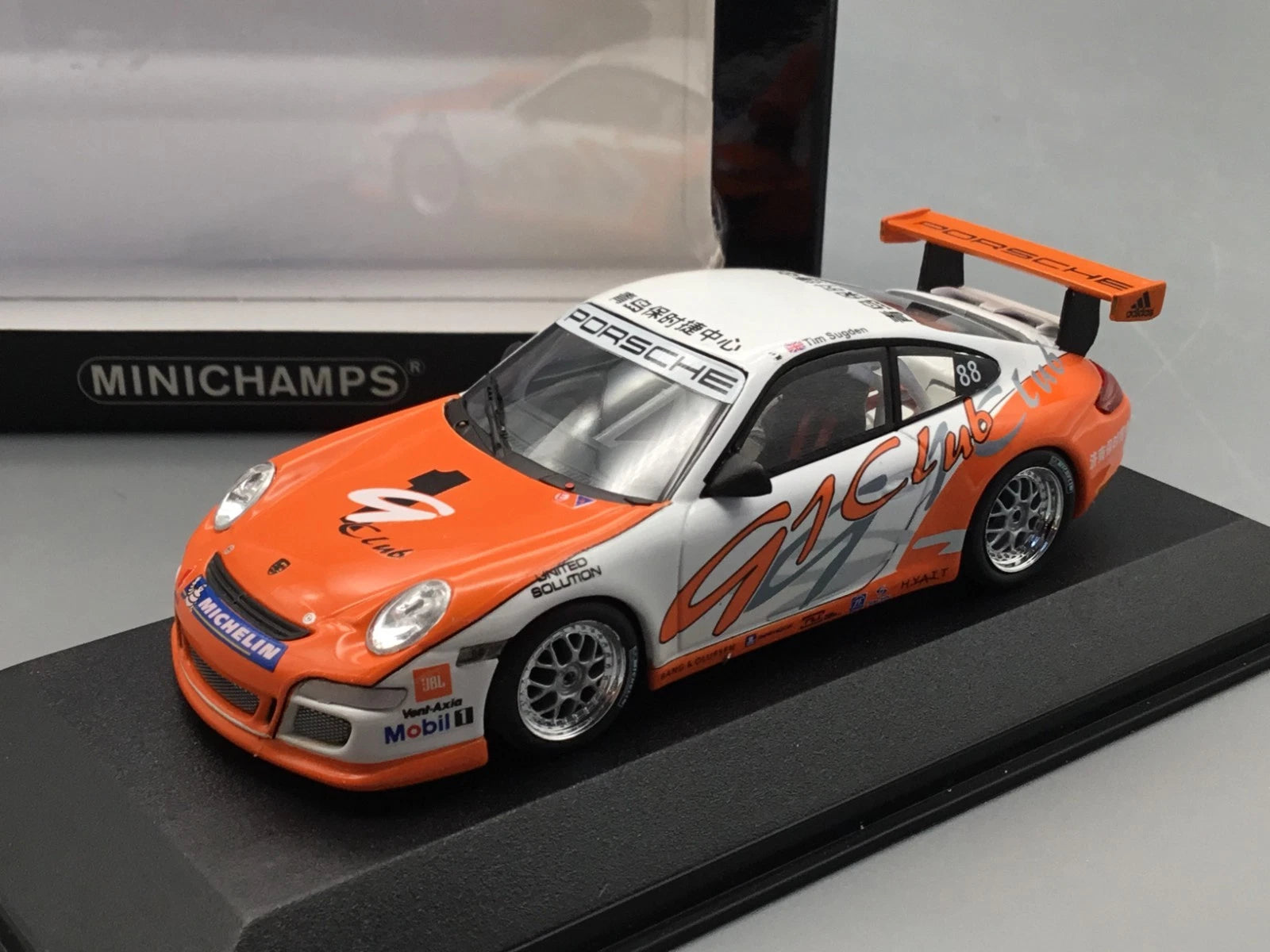 Modellautos 1:43 Minichamps Porsche 911 GT3 Cup Asia  2007 Tim Sugden #88 in OVP