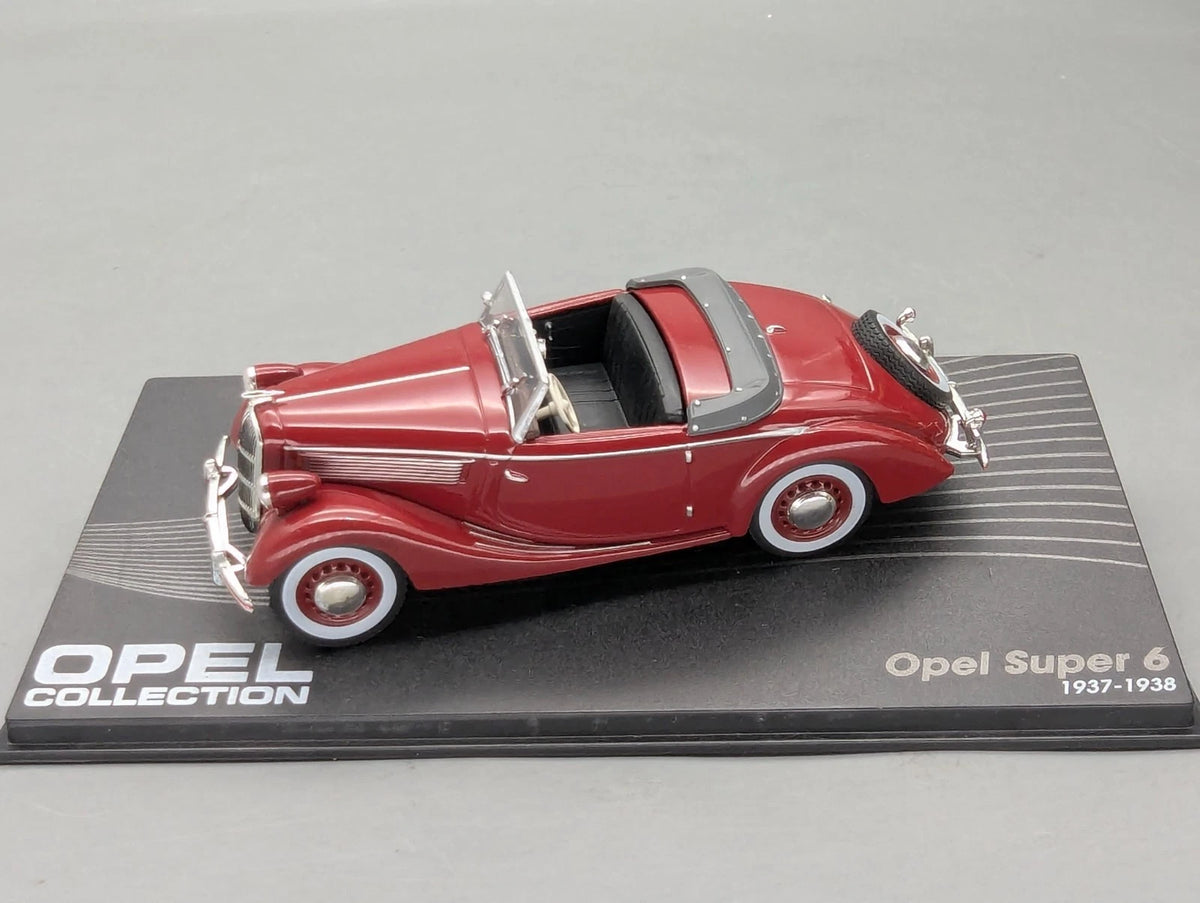 Modellautos 1:43 Ixo für Eaglemoss Opel Collection Super 6 mit Vitrine