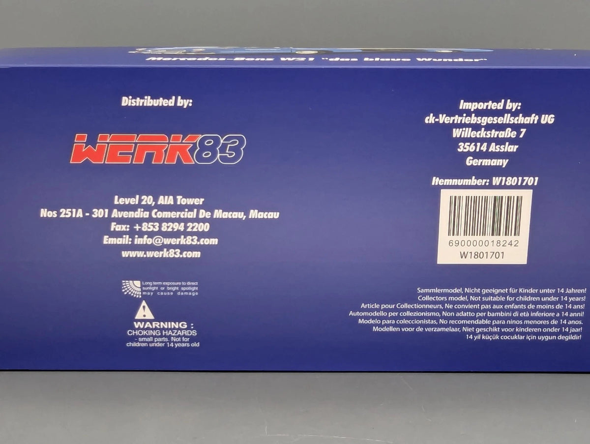 Modellautos 1:18 Werk83 iScale Mercedes Renntransporter Das blaue Wunder mit OVP