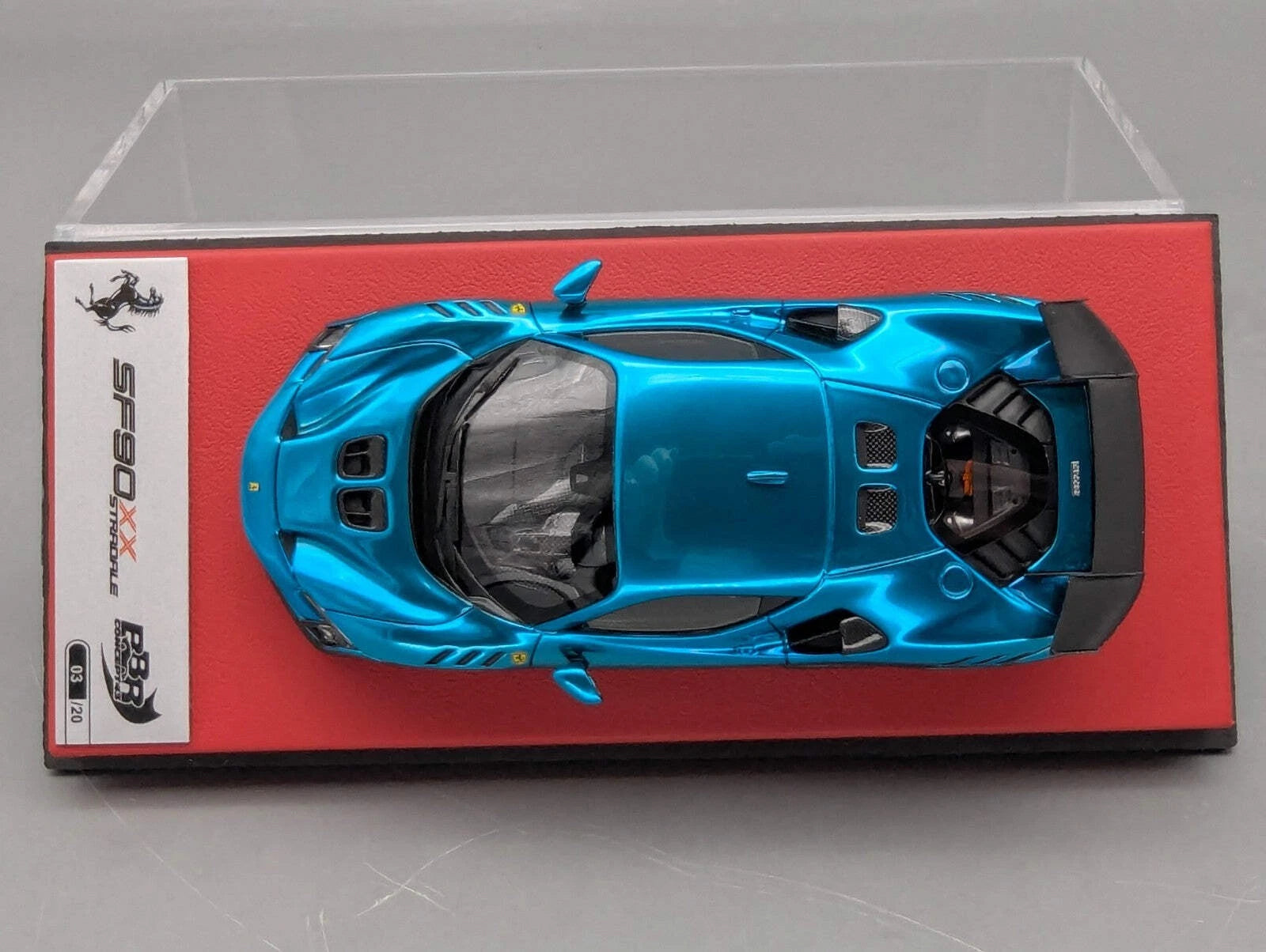 Modellautos 1:43 BBR Concept43 Ferrari SF90XX Stradale Chrome Blue Ltd 03/20 OVP