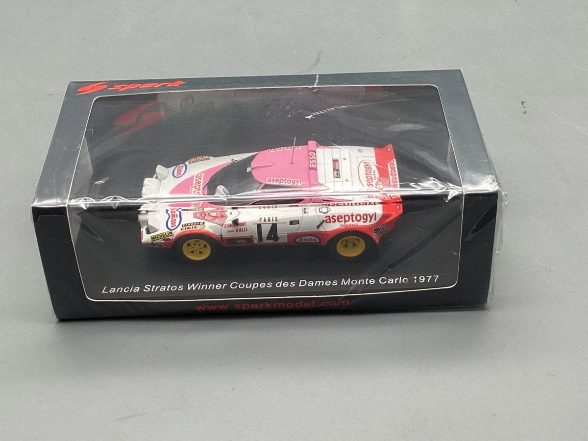 Modellautos 1:43 Spark Lancia Stratos Coupes des Dames Monte Carlo 1977 #14 OVP