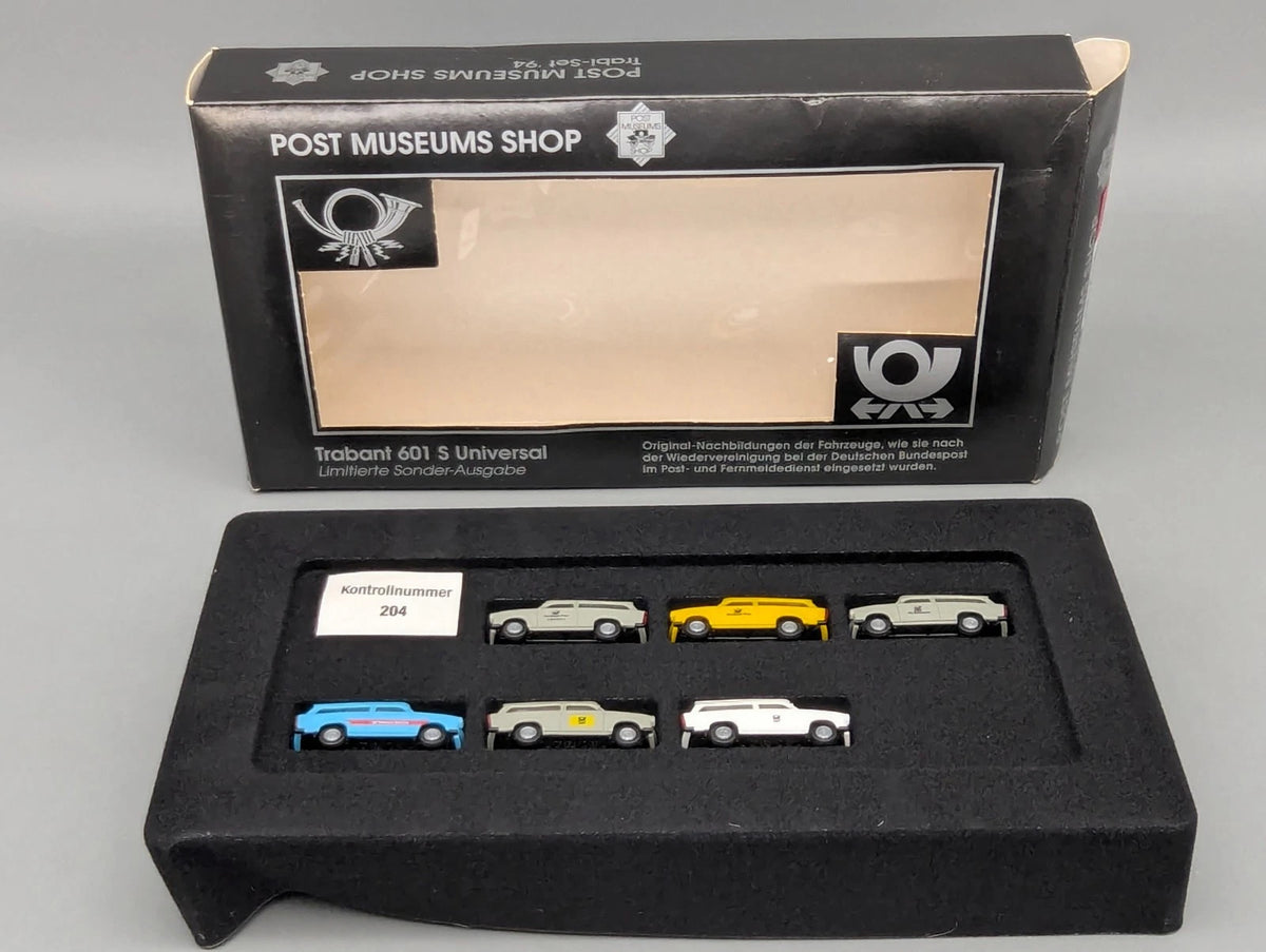 Modellautos 1:87 Herpa Post Museum Shop Trabant 601 S Universal 6-tlg Set OVP