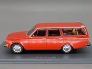 Modellautos 1:43 Neo Scale Models Volvo 145 Orange mit Hund mit Vitrine