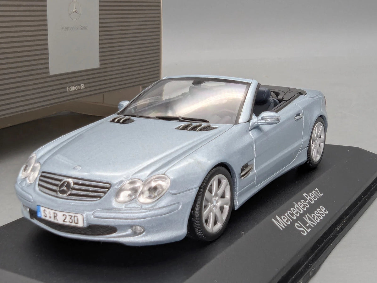 Modellautos 1:43 Minichamps Mercedes Benz SL Klasse Silberblau Met. Dealer OVP