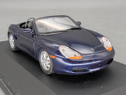 Modellautos 1:43 Schuco Porsche Boxter Blau Metallic mit Vitrine