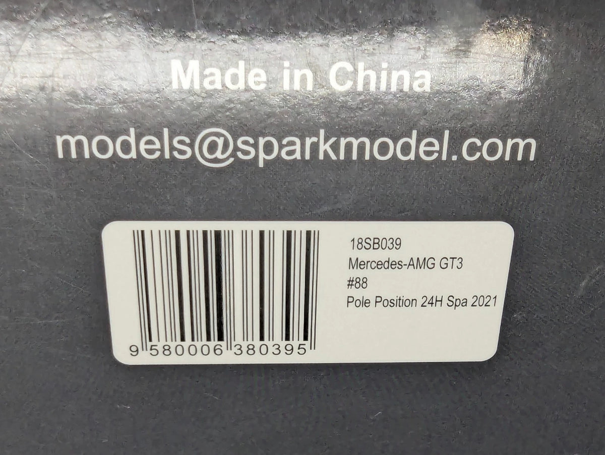 Modellautos 1:18 Spark Mercedes AMG GT3 Pole Position 24h Spa 2021 #88 OVP