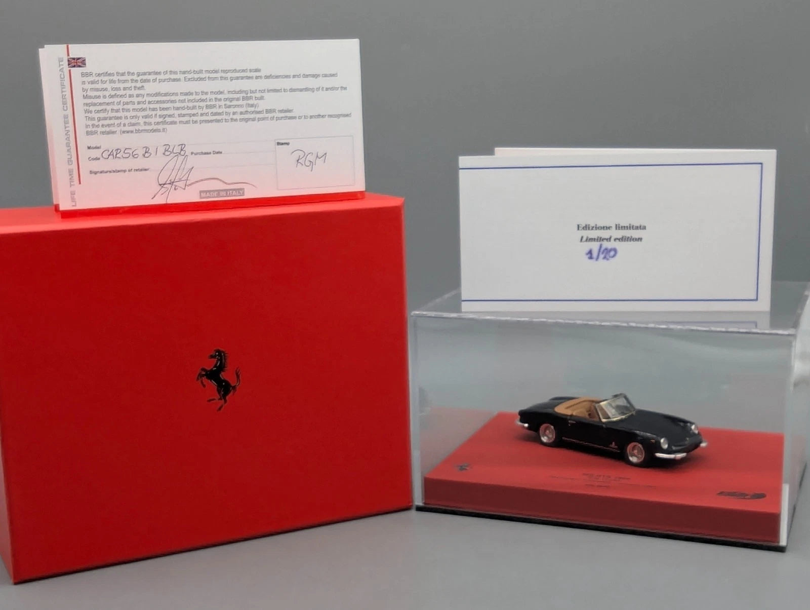 Modellautos 1:43 BBR Ferrari 365 GTS 1969 RM Auction Scottsdale Ltd 01/10 OVP