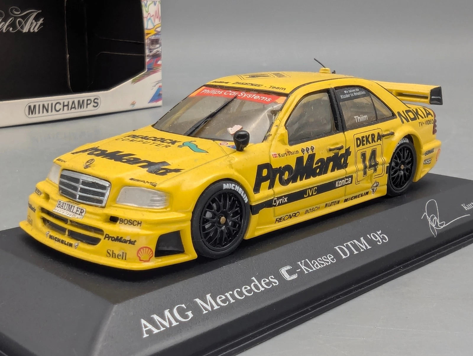 Modellautos 1:43 Minichamps AMG Mercedes C Klasse ITC 1995 #14 K. Thiim mit OVP