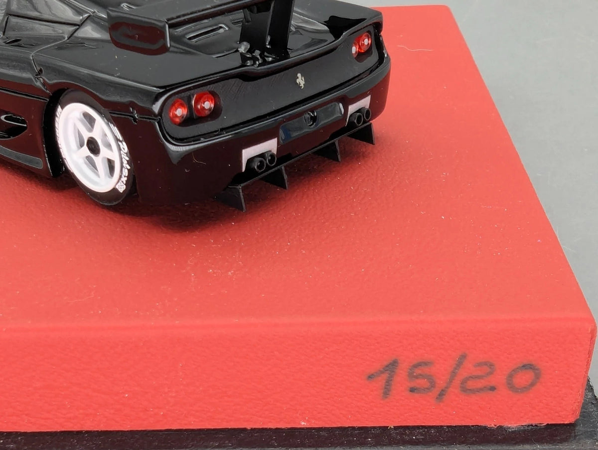 Modellautos 1:43 BBR Ferrari F50 Gloss Black Ltd 15/20 Medium Base Vitrine OVP