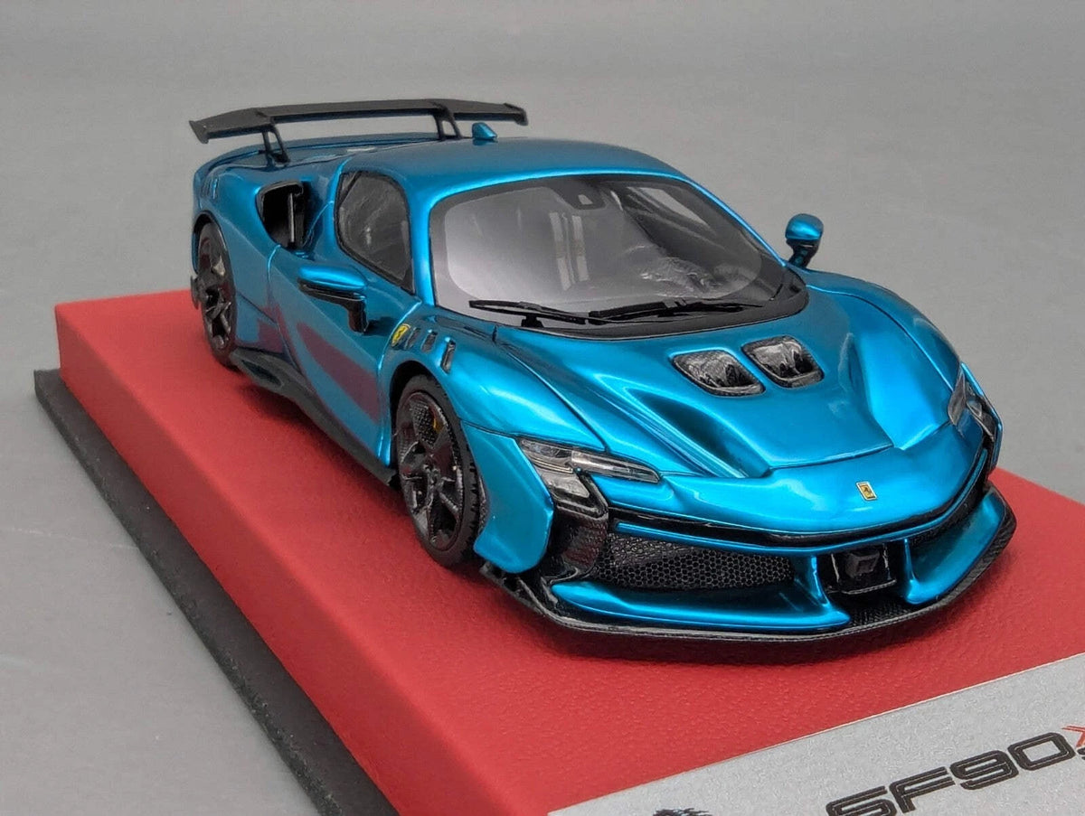 Modellautos 1:43 BBR Concept43 Ferrari SF90XX Stradale Chrome Blue Ltd 03/20 OVP