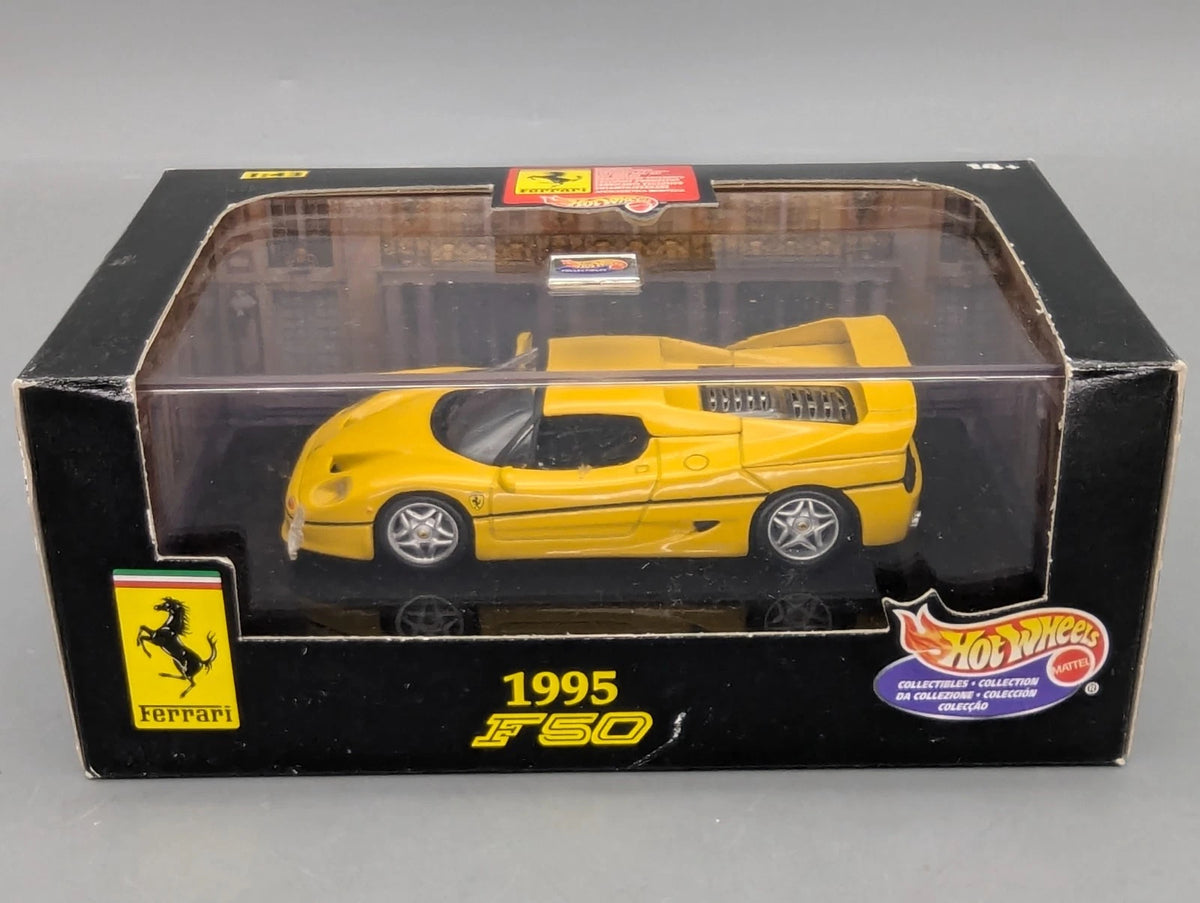 Modellautos 1:43 Hot Wheels Ferrari F50 1995 Gelb mit OVP