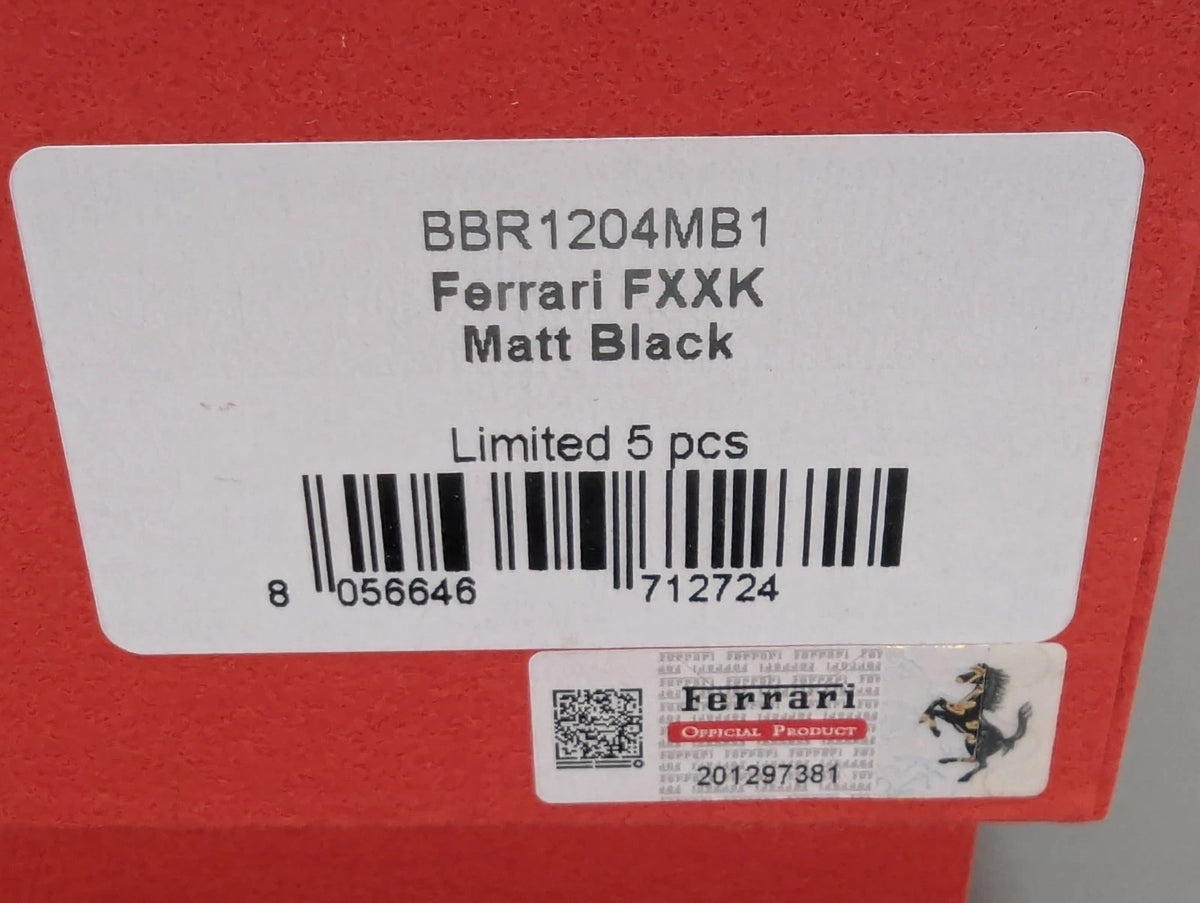 Modellautos 1:12 BBR Ferrari FXX-K Matt Black Ltd 03/05 Vitrine OVP